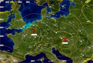 Analyse 500 hPa 09.11.04 13 Uhr MEZ
