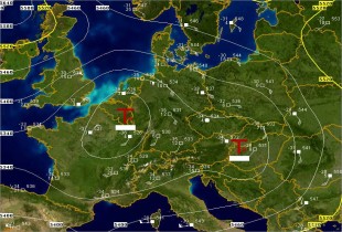 Analyse 500 hPa  09.11.04 13 Uhr MEZ