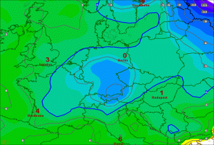 Bodentemperatur 09.11.04 19 Uhr MEZ